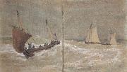 Sailing boats at sea (mk31), Joseph Mallord William Turner